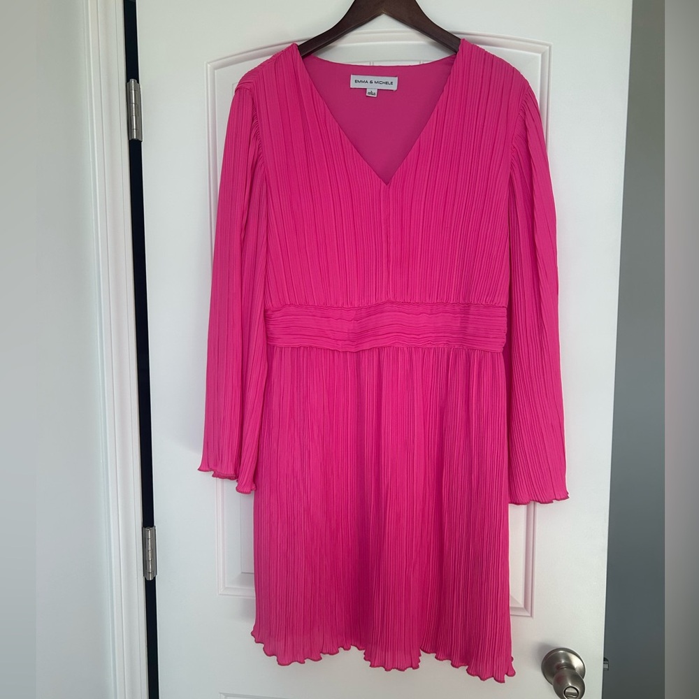 NWT Women’s Pink Emma & Michele Long Sleeve Mini Dress - Size L